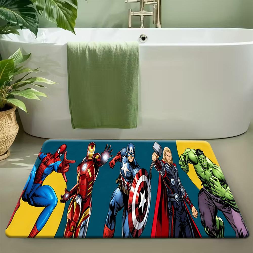 Marvel 1pc Cartoon Print Doormat, Spider-Man Classic Red and Blue Suit Pointing Forward Dynamic Pose Pattern, Easy to Clean, S