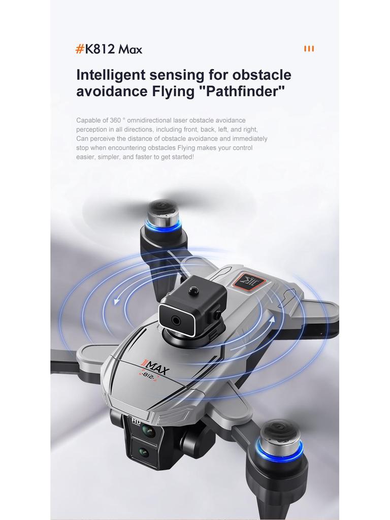 NEW K812MAX Drone: HD Aerial Photography Quadcopter with GPS Positioning & Screen Control