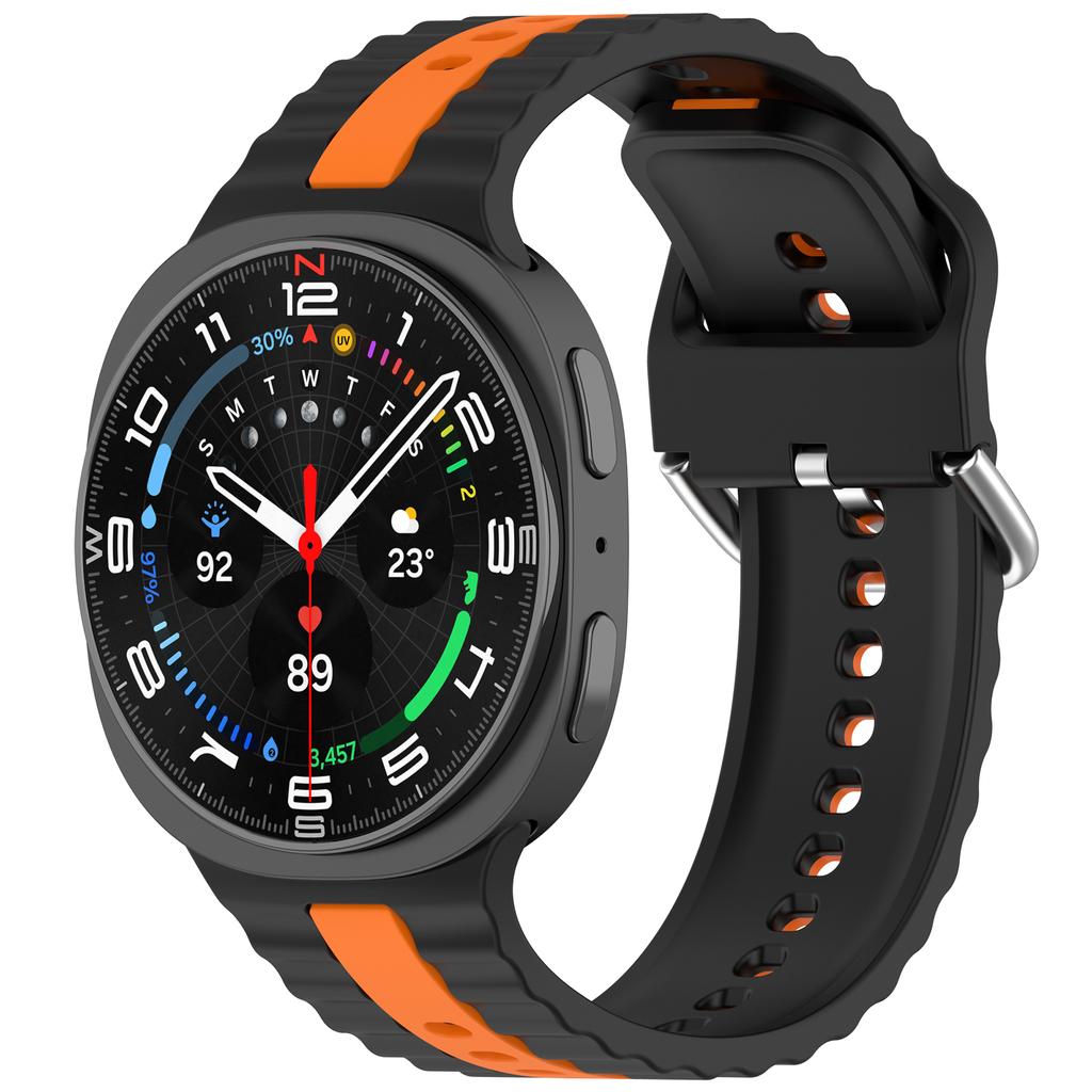 Two-tone Silicone Strap for Samsung Galaxy Watch 8 44mm 40mm Original Bracelet Belt Correa for Galaxy Watch 8 Classic 46mm Band