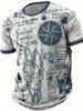 Men'S Vintage T Shirt Nautical Map Compass Print T-Shirt