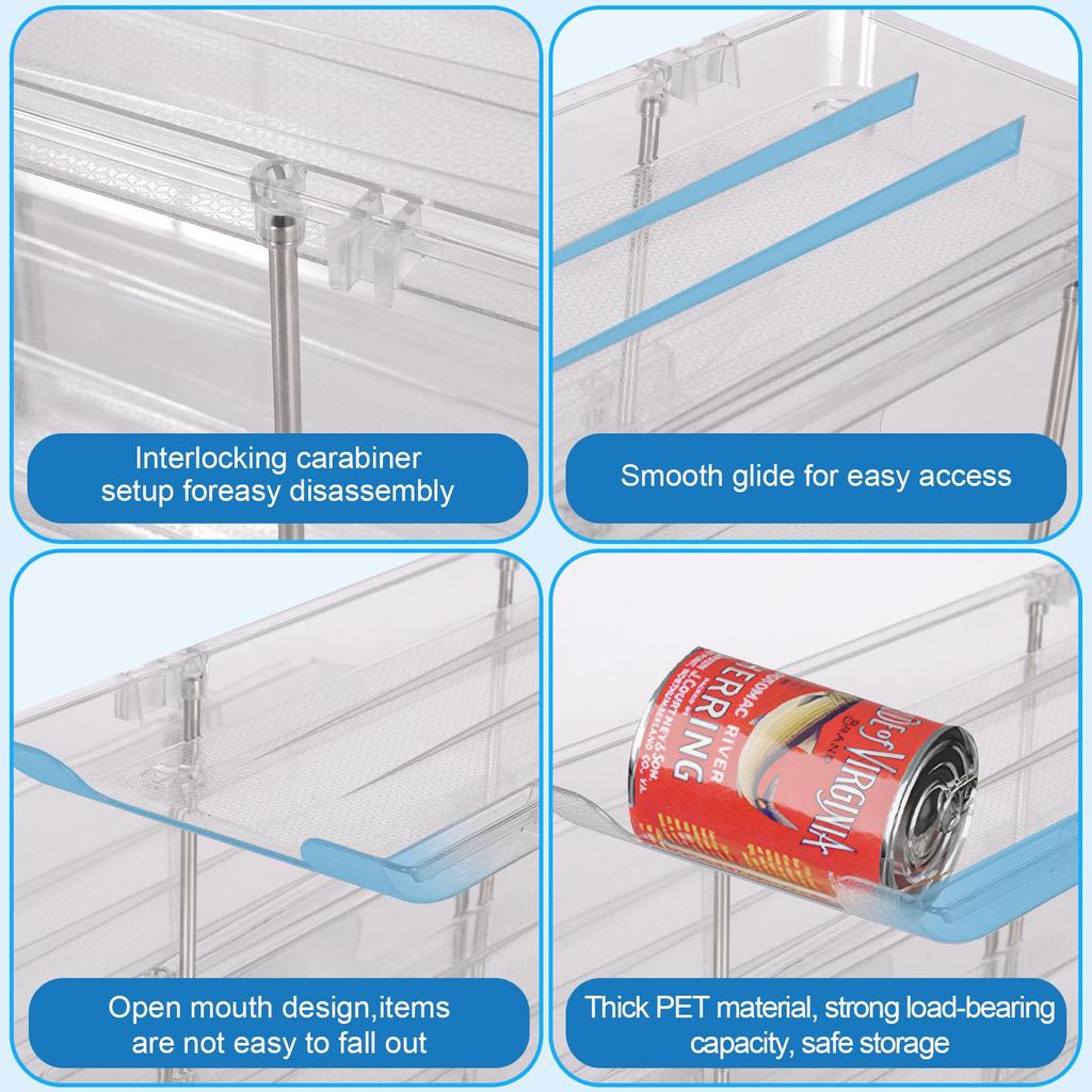 Kitchen Organiser 3 Levels Can Holder, Drink Holder, Cooling Cupboard, Pantry Organiser System, 36 Cans