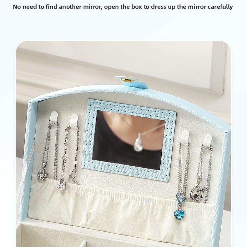 Jewelry Box Household Portable Jewelry Storage Box Large Capacity Necklace Children's Hair Accessories Flip Jewelry Storage Box Cross-border