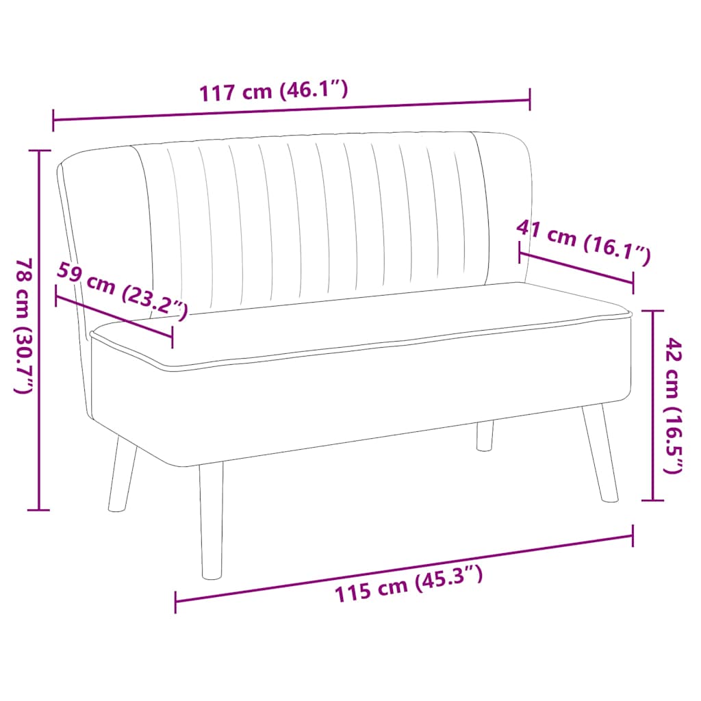 Vidaxl Sofa, 117X55,5X77 Cm, Ciemnoszara, Tkanina