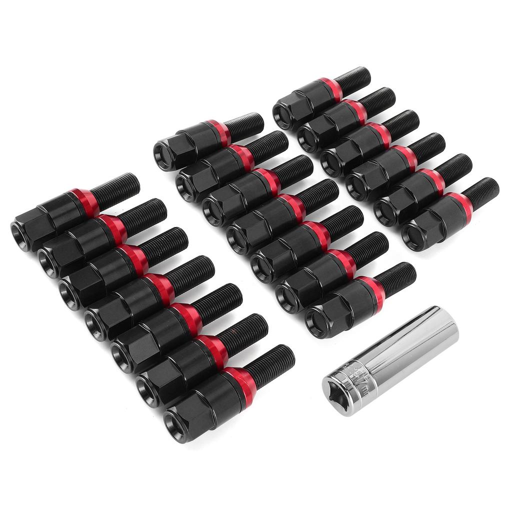 20 Stück Radschrauben Stehbolzen Tuner-Stil Radschraubenmuttern M14x1.25 Gewinde Passend für M3 F80 M2 F22/F23 Schwarz