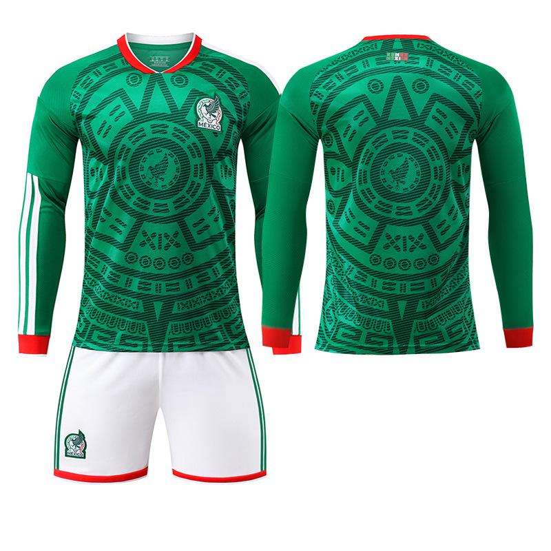 25-26 Mexico home court long-sleeved No. 14 Hernandez jersey 9 Raul 22 Lozano football jersey set 22#