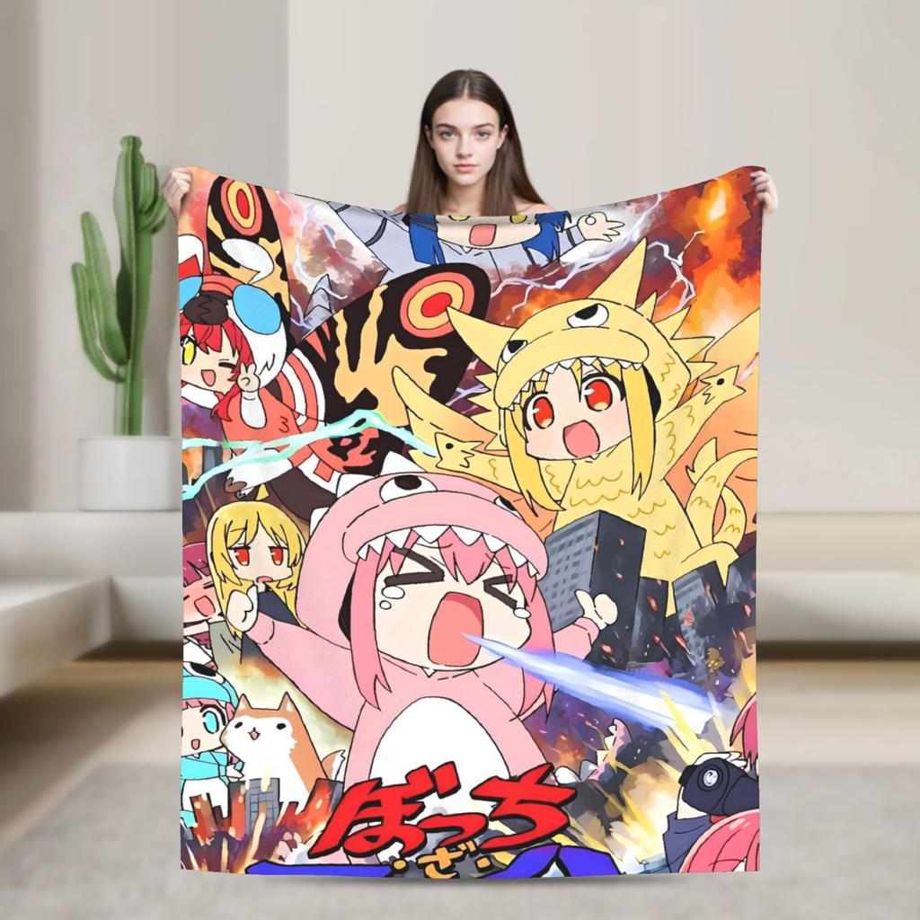 BOCCHI THE ROCK Blanket Quality Warm Soft Throw Blanket Winter Camping Couch Bed Comfortable Bedspread