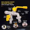 2-Way Garden Hose Faucet Adapter Ball Valve Wall Mounted IBC Water Tank Connector Anti Freezing Anti Rust
