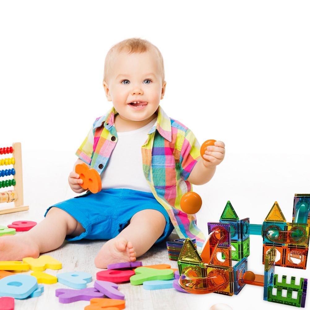 69Pcs Magnetic Tiles Building Blocks Toy Colorful Magnet Building Blocks Educational Toys for Kids