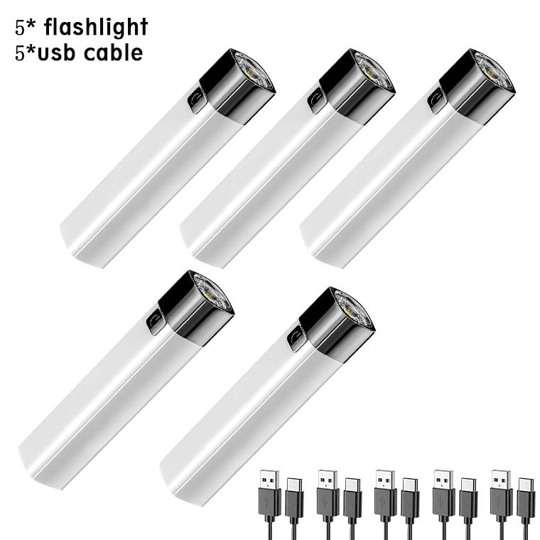 Portable Mini Flashlight LED Ultra Bright Torch Searchlight Portable USB Rechargeable Emergency Lamp Outdoor Camping Lighting