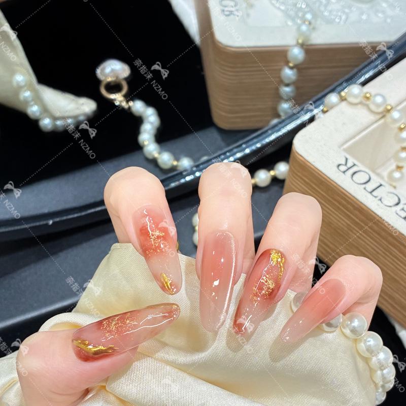 Y22 Clear Gradient Whitening Press-On Nails: Elegant Autumn/Winter Nail Art