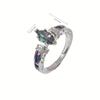 European and American Fashion Trend Exquisite Rainbow Oval Zircon Ring for Women, Suitable for Gift Giving, Daily Wear