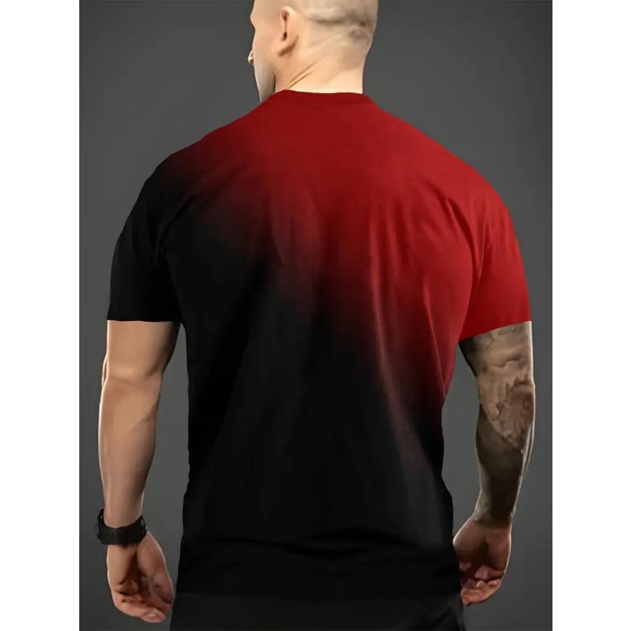 Men'S Casual Crew Neck T-Shirt with Fishing Heartbeat Graphic, 100% Polyester Knit Fabric with Slight Stretch, Regular Fit Short Sleeve Tee