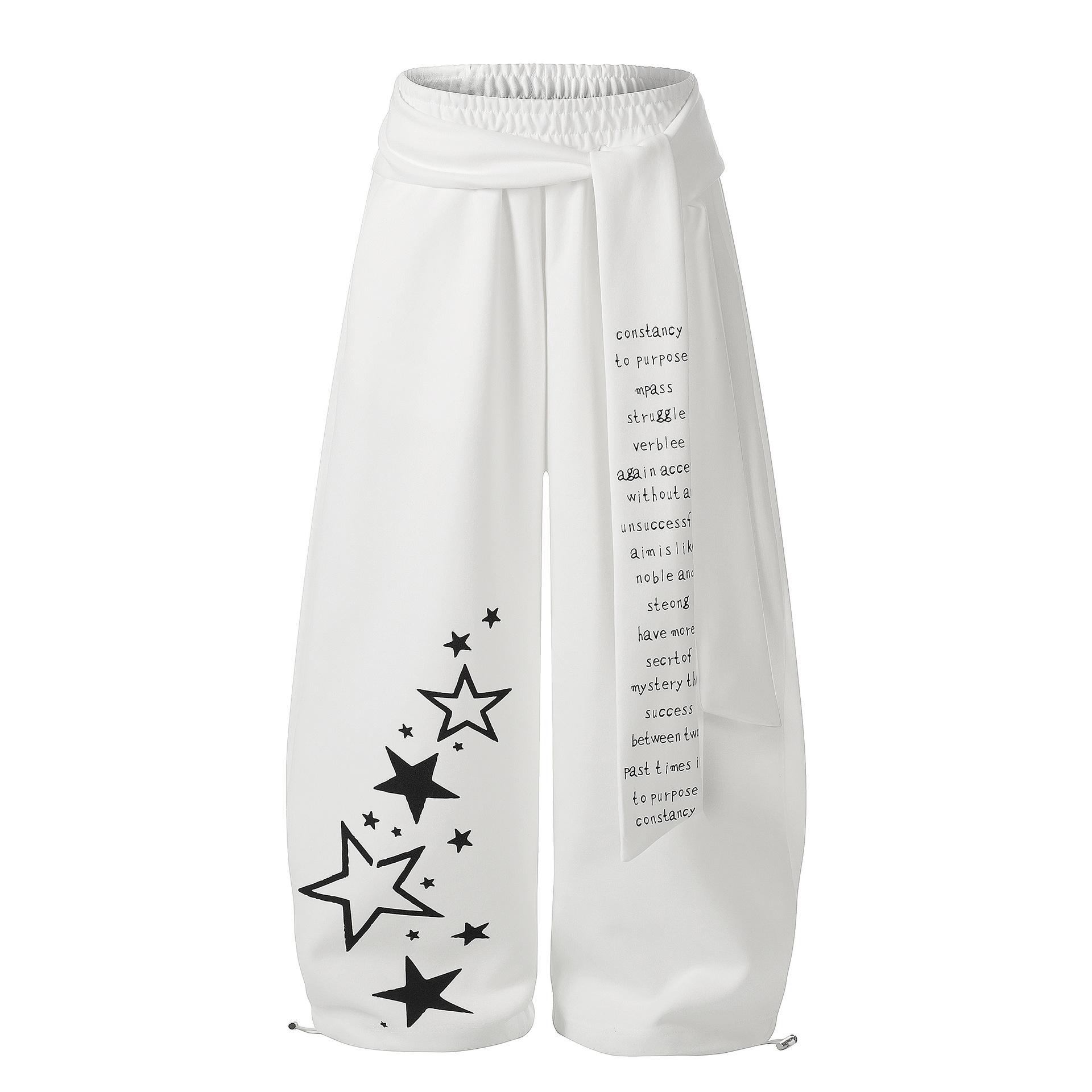 Spring  26 Retro American Spicy Girl Casual Trousers for Women Large белый