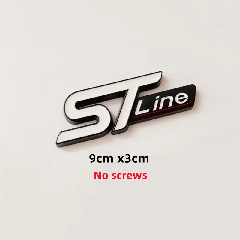 3D Metal ST Line Logo Car Front Grill Emblem Sticker Trunk Badge For Ford Kuga MK3 MK4 S Max Focus Puma Fiesta Accessories