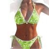 European & American Sexy Tie-Up Print Bikini Set