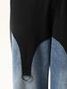 Herbst Europäischer Amerikanischer Stil Schwarz Blau Unregelmäßiger Patchwork Weiter Bein Laufsteg Jeans für Damen