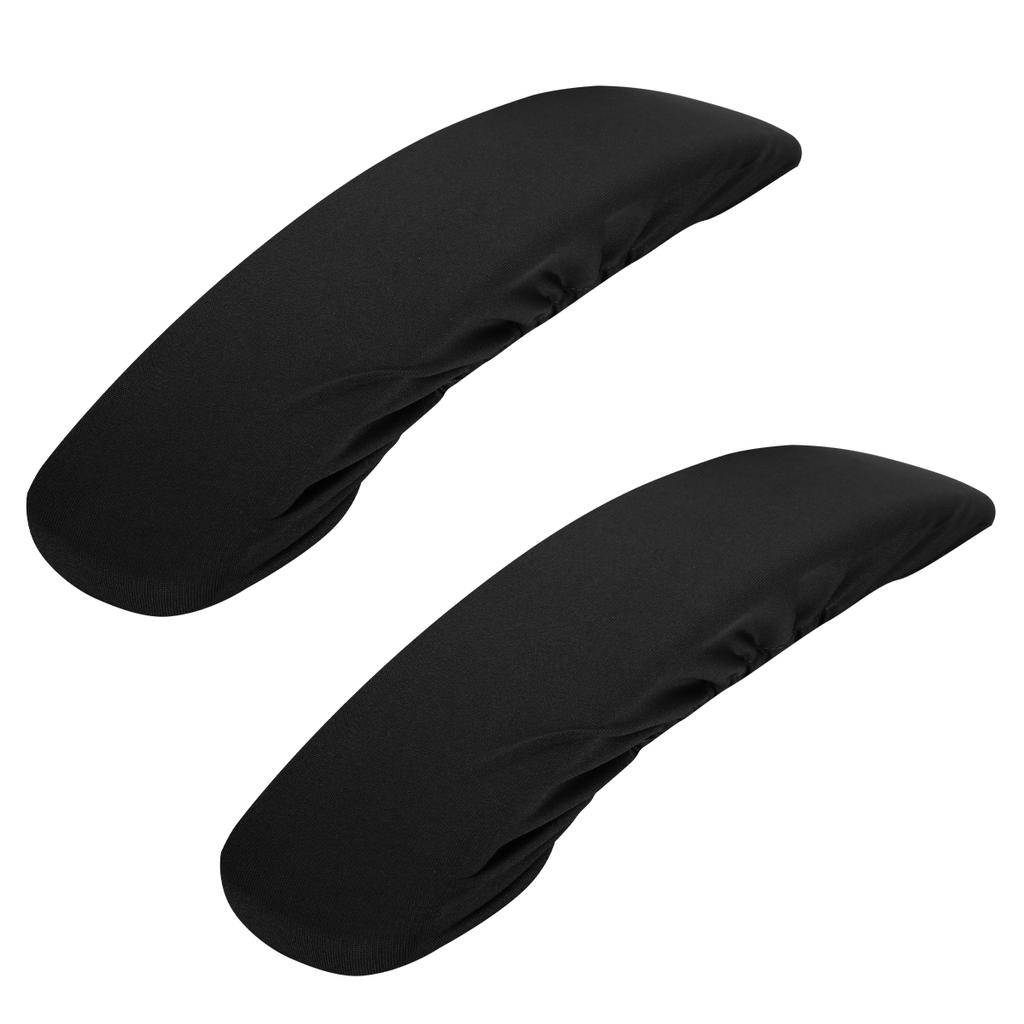 2pcs Black Chair Handle Covers Fabric Armrest Slipcovers Soft Pads Gaming Office Recliner Elastic Dustproof Comfortable Cover