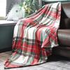 Christmas Flannel Blanket Plaid Blanket For Sofa Bed Soft Warm Plush Comfortable Blanket