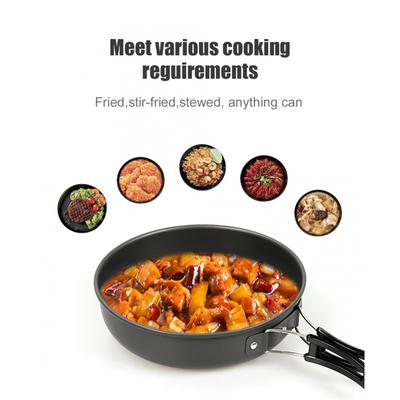 Outdoor Kochgeschirr aus Aluminiumlegierung, Tragbare Camping-Bratpfanne, Camping-Kochgeschirr, Geschirr, Campingausrüstung, Camping-Kochgeschirr