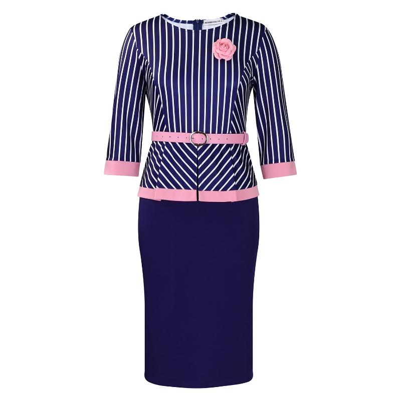 Dámské podzimní nové módní temperamentní patchworkové šaty na zadek