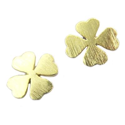 [P8212] - Handmade Gold 'Clover' Earrings - 10x10 Mm