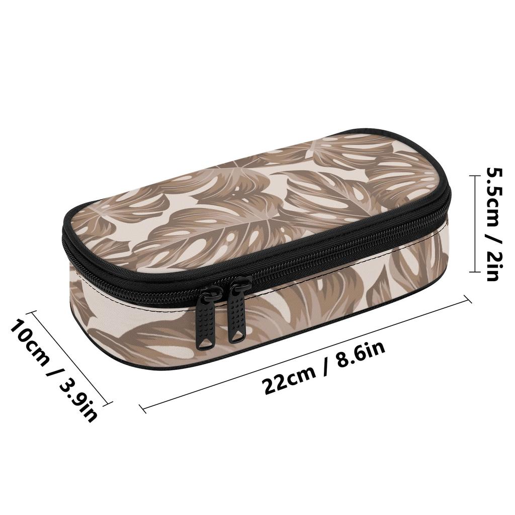 Pencil Pouch Printed 300D Polyester Easy Open Zipper with Spacious Main Pocket Mesh Layer and Pen Slot Divider for Everyday Study
