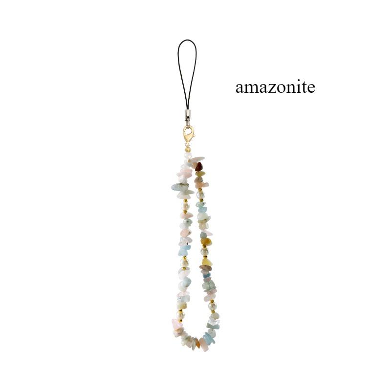 Kreativní personalizované menšiny Kreativní korálkový přívěsek na mobilní telefon Nové dámské oblečení Přírodní kámen Ametyst Štěrkový Šňůrka na mobilní telefon