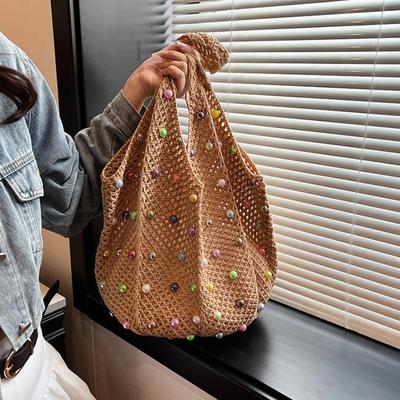 Gewebte Perlen-Freizeit-Damen-Schultertasche Neue modische und vielseitige Tragetasche Shopping-Handtasche