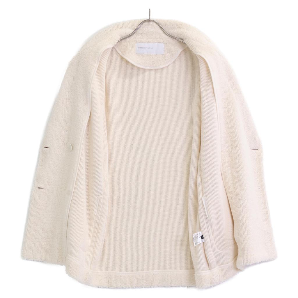 DOUBLE STANDARD CLOTHING White Pile Double-breasted Jacket with Pearl Buttons Jacket 36 IvoryUsed