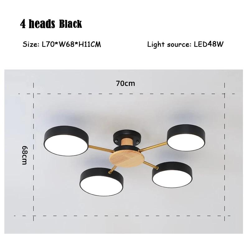 Nordic Simple LivingRoom Affordable Luxury Chandelier Macaron Creative Art Hall  Restaurant Wood  Ceiling Lighting  LED