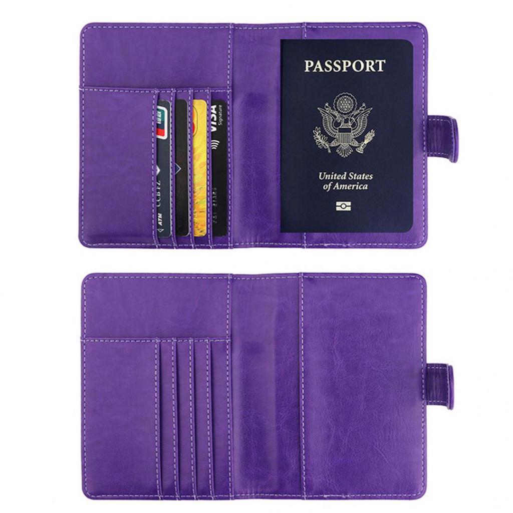 Fashion Passport Card Ticket Holder Faux Leather Unisex Travel Storage Bag