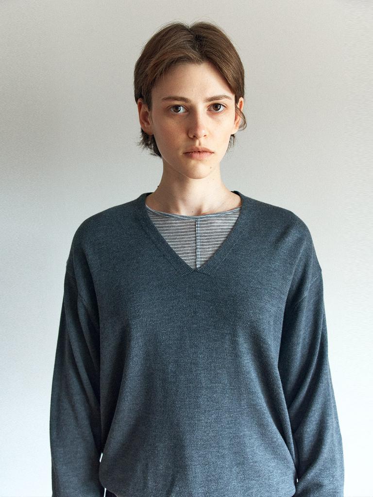 HUNCH Stripe Wool Jersey T-Shirt (2Colors)
