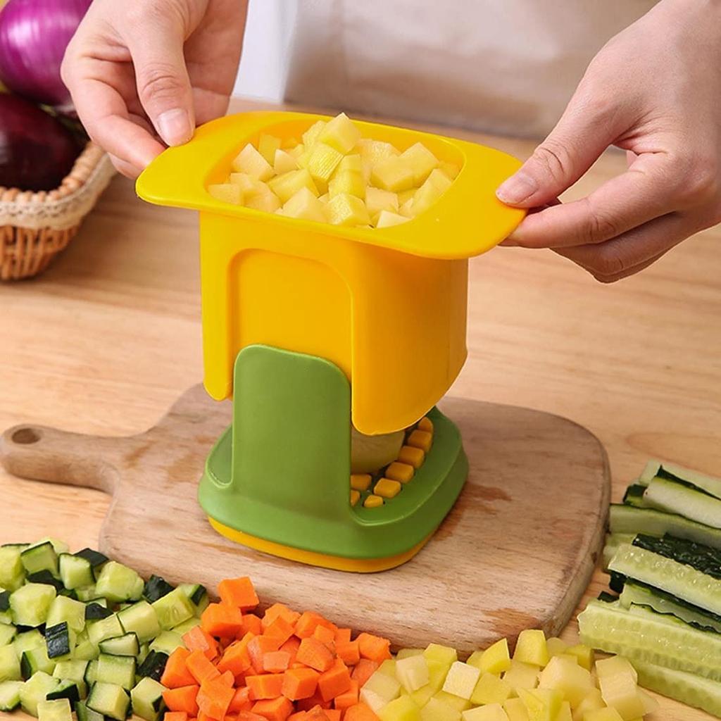 Multifunctional Vegetable Chopper Dicer With Container Manual Pressure Food Slicer Steel Stainless Cutter for Cucumber Carrot