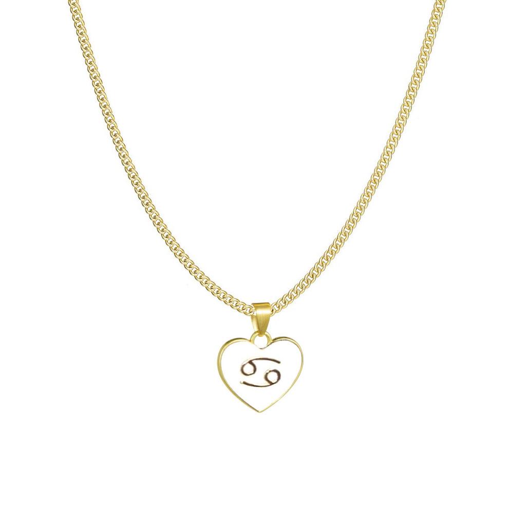 Zodiac Heart Contemporary Necklace With Layered Chain Perfect For Women Fashionable