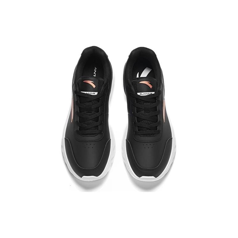 Anta Running Collection Wear resistant And Waterproof Low top Casual Running Shoes Women's Black White Sneakers 922355571-6