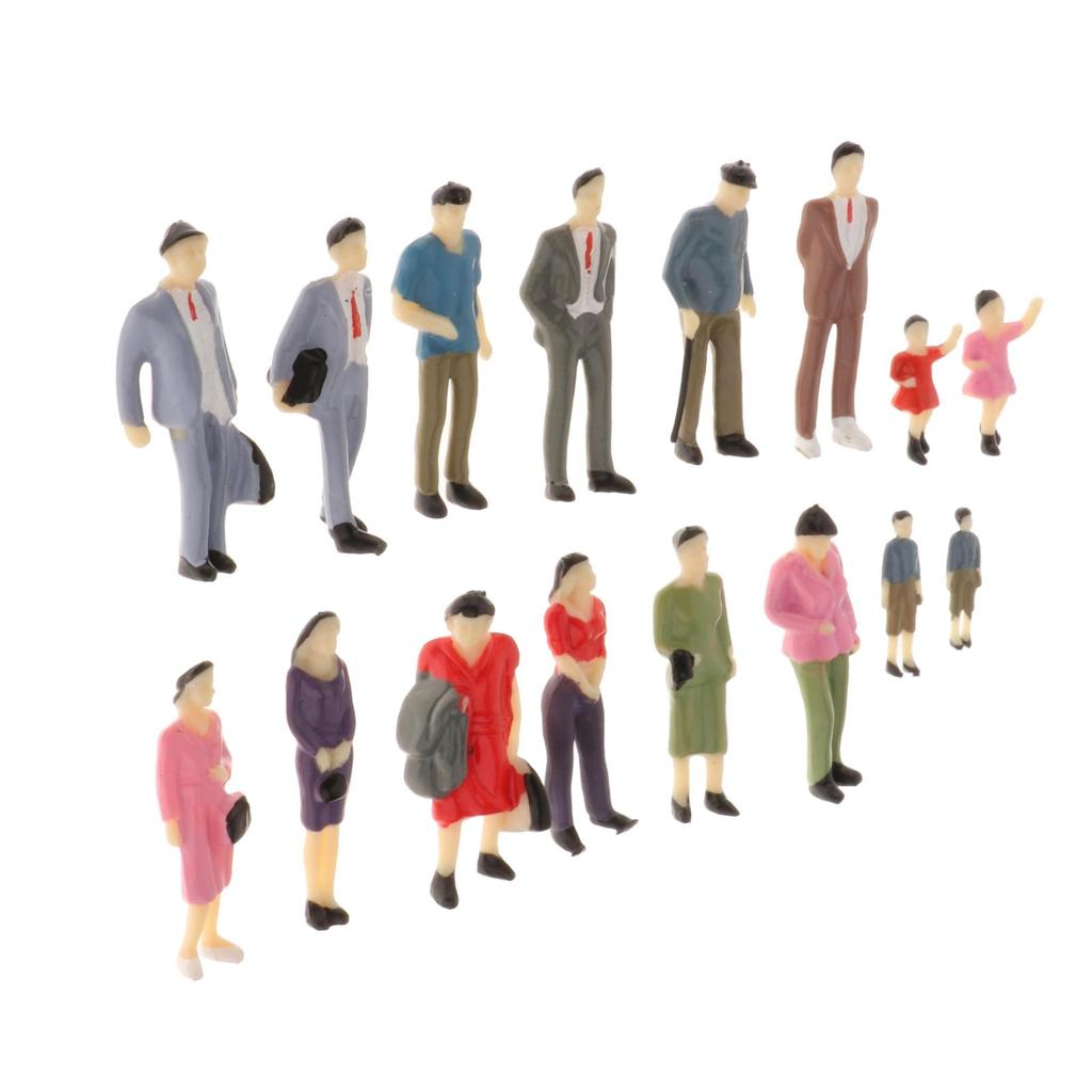 16 Pieces 1:42 1/42 Figures Miniature Character Model Hand Painted Statue