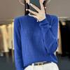 Round-neck Long-sleeved Women's Thin Loose Knitted Sweater, Exquisite Lantern-shaped Hollowed-out Knitted Top
