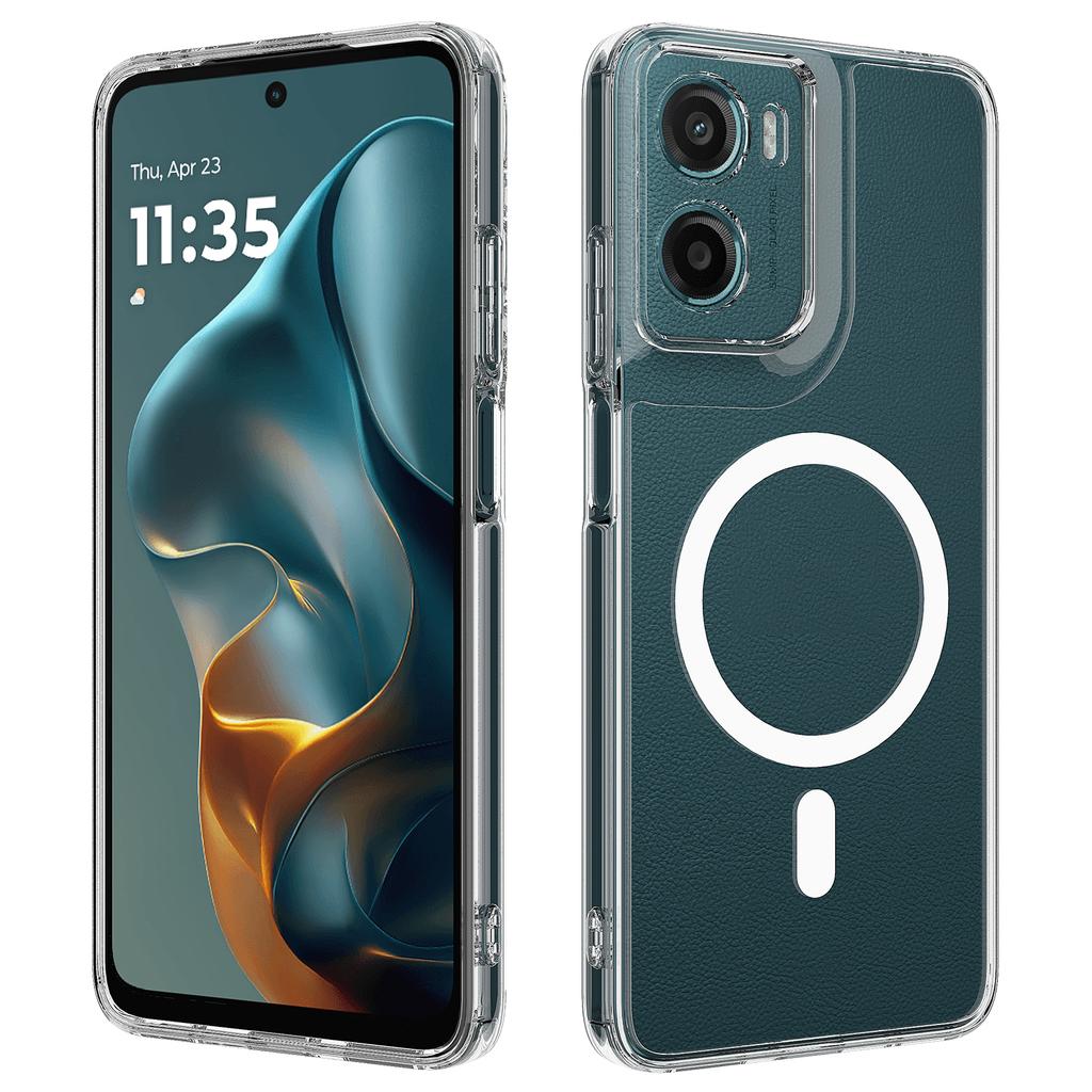 Pro Motorola Moto E15 4G/Motorola Moto G05 4G Průhledný kryt na telefon kompatibilní s MagSafe TPU+Akrylový zadní kryt