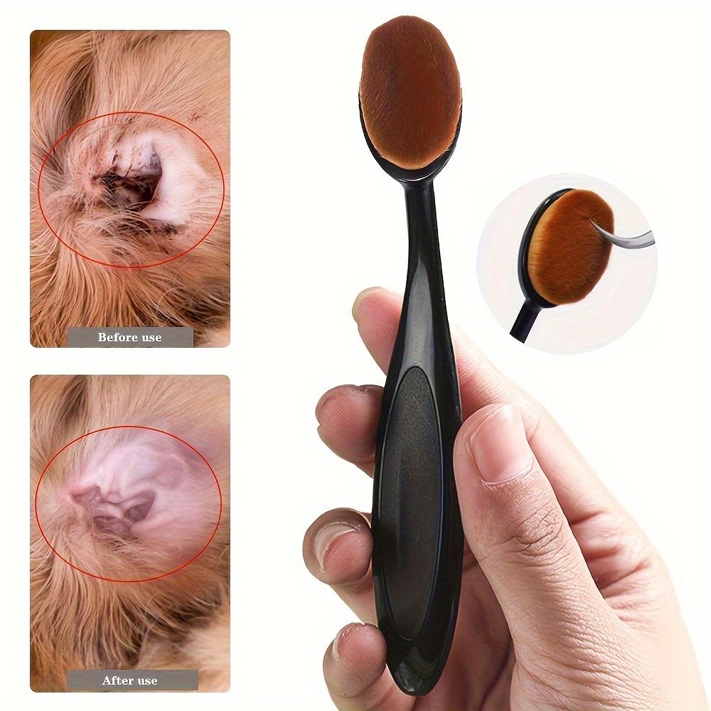[Gentle Pet Ear Cleaner] Soft Bristle Gentle Pet Ear Cleaner Brush | Comfortable Oval Handle, Ideal for Dogs and Cats, Efficient Paw Washing