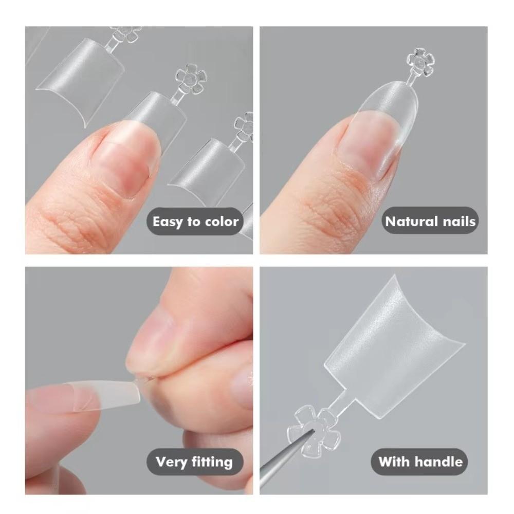 New Clear Matte Square Nail Tips Half Cover Short Round Short Square Nails DIY Fake Nails for Profional Use in Nail Salons
