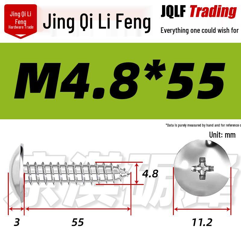 Flat Head Phillips Stainless Steel Self-Tapping Screw M3-M5 for Furniture and Wood.