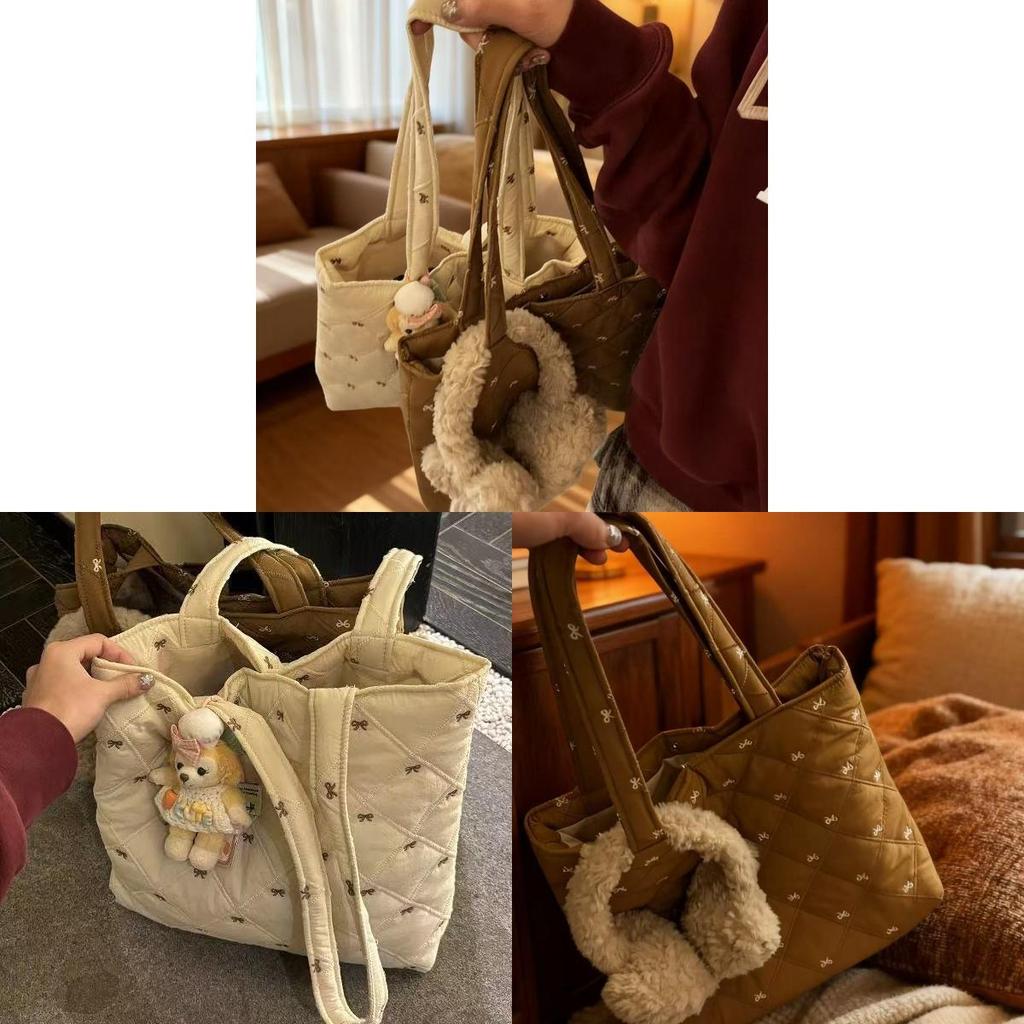Casual Nylon Tote With Floral Butterfly Embroidery And Magnetic Closure For Work And Leisure