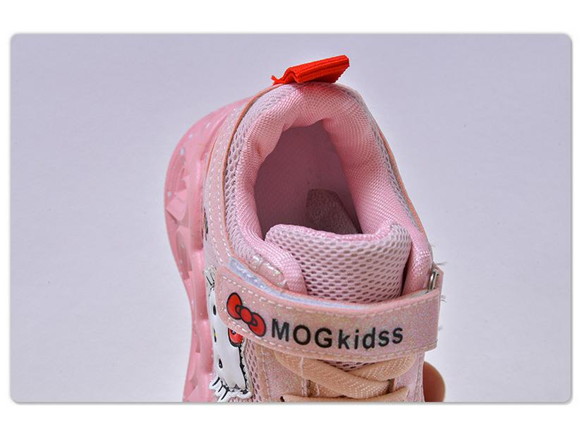 Light-Up Cartoon Cat Baby Girl Sports Shoes, Soft Sole, Mesh, Spring/Autumn 2026