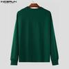 INCERUN Pullover Oversize Autunnali da Uomo a Manica Lunga Pantaloni Lunghi Casual Set da Due Pezzi Outfit