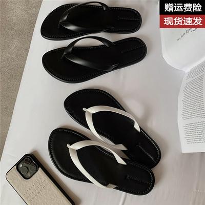 Leather Version~ Ro * Step On Shit Feeling Flip-flops Shoes Women's Summer Wear New Minimalist Casual Seaside Beach Sandals