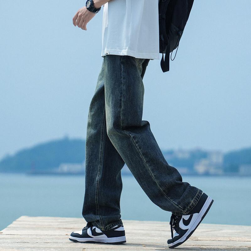 Paul Frank Men's American Retro Loose Straight Washed Jeans