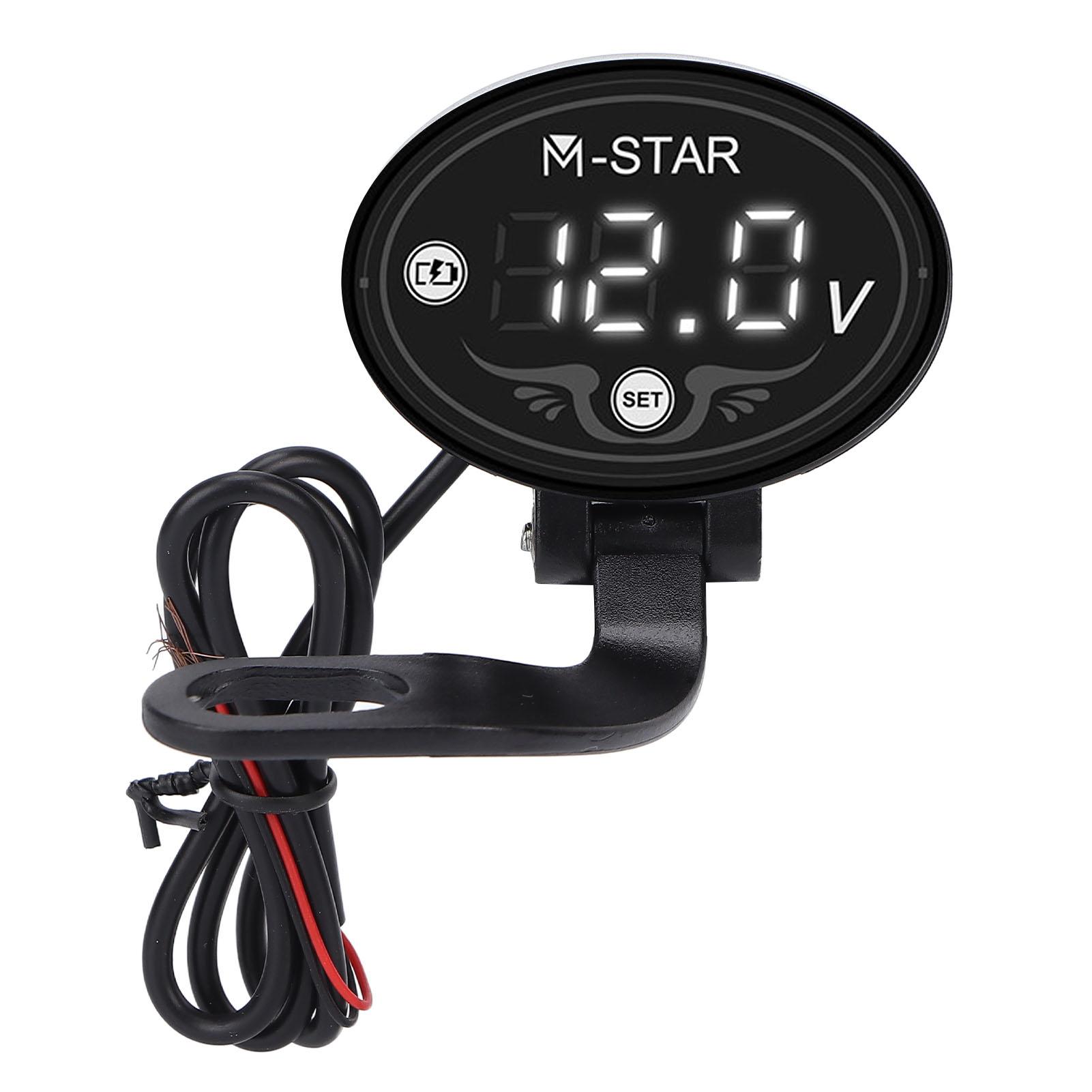 

Motorcycle LED Voltmeter Digital 9‑24V Smart Waterproof High Accuracy ABS Battery Monitor for Safety Driving new чорний