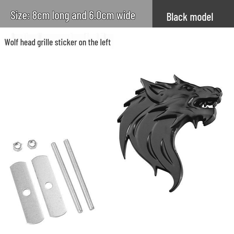 Wolf Head Metal Car Badge: Personalized Sticker & Logo