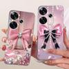 For Xiaomi Turbo 3 / Note 13 Turbo / Poco F6 Phone Case Bow Pattern Colorful Butterfly Flower Cover Soft Clear Silicone Casing