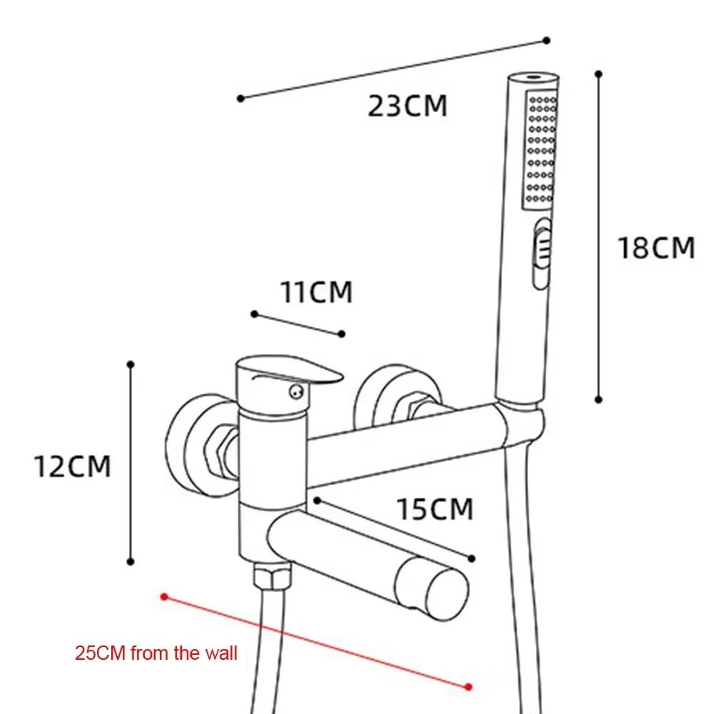 Bathroom Fixture Black Handheld Shower Resistance To Erosion User-Friendly Design Comfortable Bathing Experience